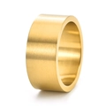 Anello da uomo in titanio dorato largo 10mm con finitura opaca spazzolata e interno lucido - US 7 / Oro