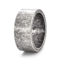Anello retrò da 10mm in acciaio al titanio con finitura argento opaco spazzolato - US 7 / Argento Antico