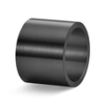 Minimalist wide brushed black titanium steel ring for men with industrial matte finish - Black