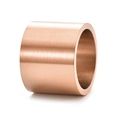 Close-up of wide rose gold titanium ring showing the brushed matte metal texture - Rose Gold