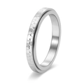 Dettaglio dell'anello rotante da 3mm in acciaio inossidabile con texture martellata - US 5 / Argento