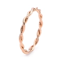 Bague torsadée double en or rose 18 carats avec finition diamantée pour femmes - US 5 / Or rose