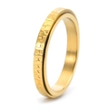 Anello martellato dorato 3mm in acciaio inossidabile da donna con trama incisa - US 5 / Oro