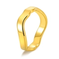 Irregular wave design ring in 18K gold-plated stainless steel with mirror finish - US 6 / Gold (4mm Width)