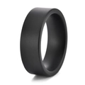 Bague en céramique noire minimaliste avec finition mate de haute qualité et design moderne épuré - US 6 / 8mm Noir