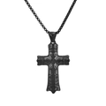 Herren Kreuzanhänger Halskette aus schwarzem Titanstahl mit Vintage Box-Kette Design - Nur Anhänger (Keine Kette) / Schwarz