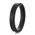 Bague minimaliste en céramique noire avec finition sablée mate pour hommes et femmes - US 6 / 4mm Noir