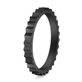Detailed macro view of black gear ring with matte finish and brushed inner metal texture - US 5 / Black