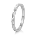 Anello in acciaio inossidabile argento lucido con motivi incisi a stella radiosa - US 5 / Color Acciaio