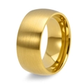 Macro shot of gold titanium ring showing brushed matte finish and polished inner band - US 7 / 10mm / Gold