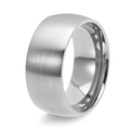 Macro detail of silver titanium ring showing brushed matte surface and polished inner dome - US 7 / 10mm / Silver
