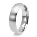 Close-up of brushed titanium steel ring showing polished interior and matte outer surface - US 7 / 6mm / Silver