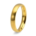 Detail of 4mm golden brushed titanium steel ring with mirror polished inner surface - US 7 / 4mm / Gold