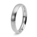 Macro shot of silver titanium steel ring featuring brushed surface and polished inner band - US 7 / 4mm / Silver