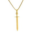 Collana gotica con ciondolo a spada e testa di lupo in acciaio inossidabile dorato - Con Catena Box Spessa 3,0 mm Lunga 60 cm / Oro