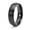 Detail of a matte black titanium ring showing its brushed surface and polished inner edge - US 7 / 6mm / Black