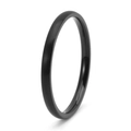Detail of matte brushed black titanium steel ring with polished inner surface - US 7 / 2mm / Black