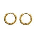 Eleganti orecchini a cerchio in acciaio inossidabile dorato con design a corda intrecciata - Diametro Esterno 13MM / Oro
