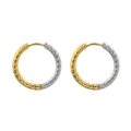 Bicolor Hammerschlag-Ohrringe aus Edelstahl mit 18K Gold- und Silber-Finish - 13mm / Zweifarbig (Gold & Silber)