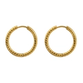 Minimalistische goldene gedrehte Creolen aus poliertem Edelstahl für Damen und Herren - Außendurchmesser 13mm / Gold
