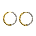 Minimalistische gedrehte Seil-Creolen aus 18K Gold und Silber Edelstahl-Finish - 13mm / Zweifarbig (Gold & Silber)