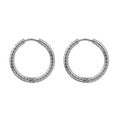 Polierte silberne Creolen aus langlebigem Edelstahl mit gedrehtem Design für Damen - Außendurchmesser 13mm / Silber