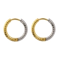 Minimalistische gedrehte Creolen aus zweifarbigem Edelstahl in Gold und Silberoptik - Außendurchmesser 13mm / Zweifarbig (Gold & Silber)