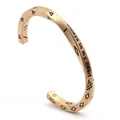 Bracelet torsadé en acier titane doré avec gravure Always in my heart et finition brossée - Grand Or