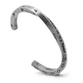 Bracelet Viking en acier argenté vintage avec gravure 'Always in my heart' pour homme - Grand Argent Rétro