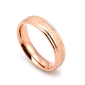 Anillo de hombre en acero inoxidable oro rosa con números romanos y mate - US 10 / Oro rosa