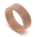 Minimalistischer Herrenring aus Roségold-Titanstahl mit flexiblem Mesh-Design - US 6 / Roségold
