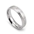 Anillo de acero inoxidable para hombre con números romanos y acabado mate cepillado - US 10 / Color Acero