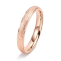 Elegante anello in acciaio inox oro rosa satinato con fascia interna lucida per coppie - US 5 / Oro rosa