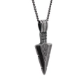 Vintage titanium steel arrow pendant necklace for men with a matte rustic metal finish - Pendant Only / Antique Silver Pendant Only (Without Chain)