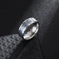 Herrenring aus Edelstahl mit blauer Kohlefaser-Einlage und Zahnrad-Mechanismus - US 7 / Stahlfarbe