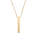 Minimalistische rechteckige Goldstab-Halskette mit poliertem Finish und feiner Kette - Nur Anhänger / Gold