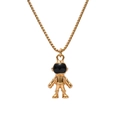 Collier pendentif astronaute Harajuku en acier titane doré avec chaîne box - Pendentif Seul Or Grand