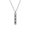 Polished stainless steel cylinder urn necklace with black paw prints for pet ashes - Pendant Only