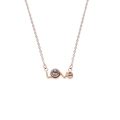 Collier en or rose avec pendentif LOVE et pierre de projection en 100 langues - Or rose