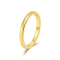 Polierter 2mm goldener Wolframring mit minimalistischem Spiegelglanz für Paare - US 5 / Gold