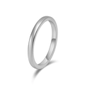 Minimalistischer 2mm Silber Wolframstahl Ring mit glatt polierter Oberfläche auf Weiß - US 5 / Stahlfarbe