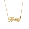 Collier avec pendentif Honey en or poli et design élégant en écriture cursive - Style F (Honey-Cursif)