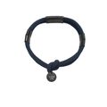 Minimalist double-layered woven rope bracelet with 316L stainless steel clasp and pendant - Blue / 18cm