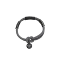 Minimalist double-layer braided gray rope bracelet with 316L stainless steel charm - Gray / 18cm
