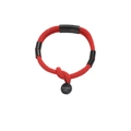 Red braided 316L stainless steel bracelet with black metallic hardware and engraved charm - Red / 18cm