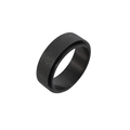Anello rotante in acciaio al titanio nero con finitura opaca sabbiata per uomo stile minimalista - US 7 / Nero
