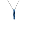 Collana con ciondolo a barra blu ritorta Mobius con catena a O in argento per uomo - Ciondolo Solo (Senza Catena) - Blu