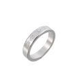 Anello di coppia minimalista in acciaio inossidabile lucido con lettere incise eleganti - US 5 / Acciaio senza diamanti