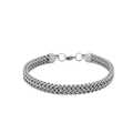 Men's double-layered stainless steel Franco chain bracelet with secure lobster clasp finish - Narrow Version / 19cm