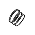 Set di tre bracciali minimalisti in acciaio inossidabile nero lucido per uomo e donna - 4mm / Nero